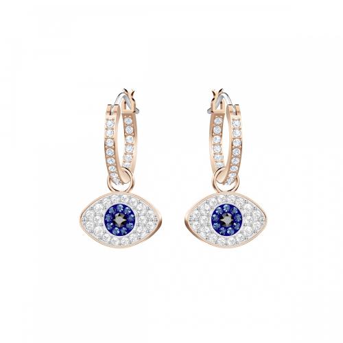 Серьги-обручи, Синий, Покрытие оттенка розового золота Symbolic Swarovski