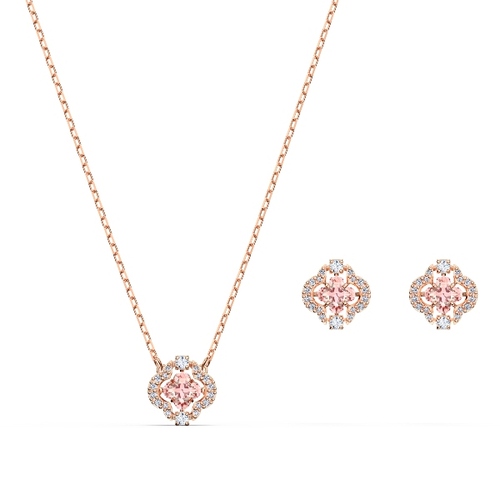 Комплект, Покрытие оттенка розового золота Una Angelic Swarovski