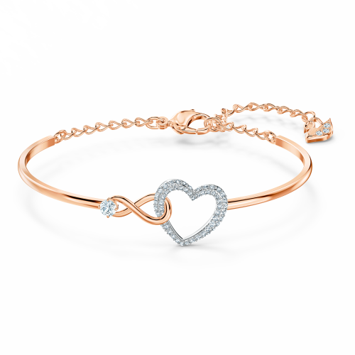 Жёсткий браслет, Белый, Отделка из разных металлов Hyperbola Swarovski