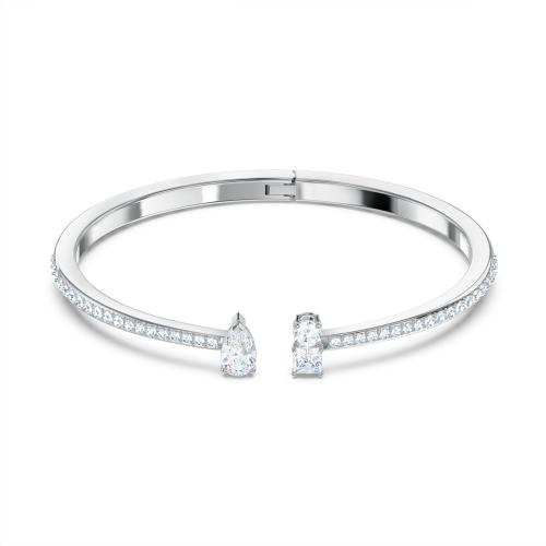 Браслет-кафф, Белый, Родиевое покрытие Mesmera Swarovski
