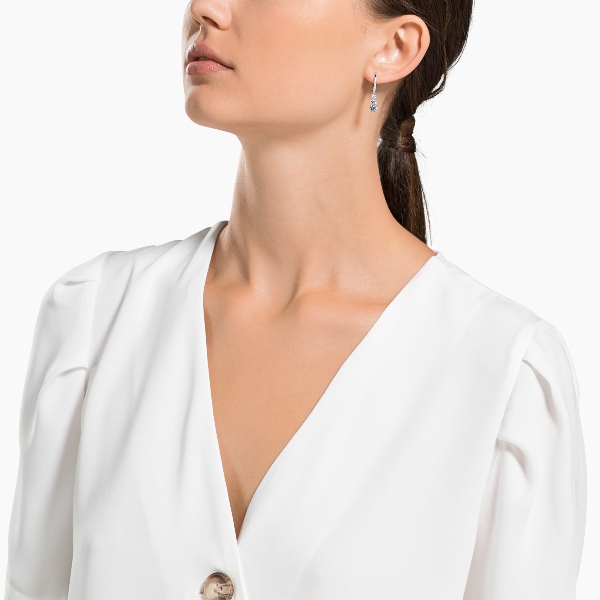 Auskari, Balts, Rodija pārklājums Stilla Swarovski 2