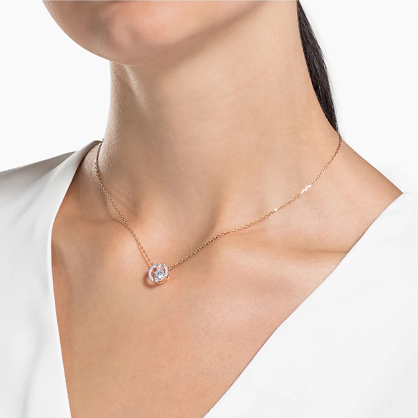 Kaklarota, Balts, Rozā zelta toņa pārklājums Una Swarovski 2
