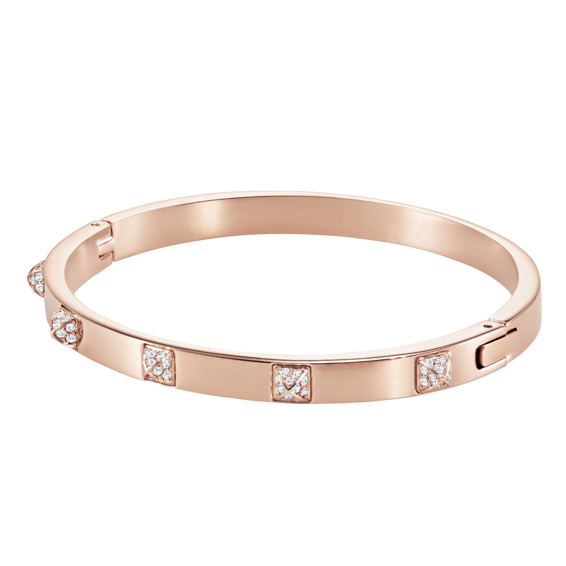 Cieta rokassprādze, Balts, Rozā zelta toņa pārklājums Dextera Swarovski 3