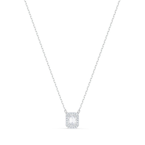 Кулон, Кристаллы огранка октагон, Кубический Цирконий Swarovski, Белый, Покрытие оттенка золота Una Swarovski