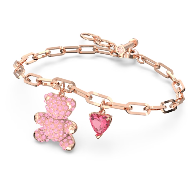 Браслет, Розовый, Покрытие оттенка розового золота Teddy Swarovski 2