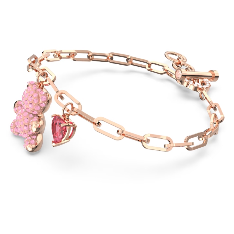 Браслет, Розовый, Покрытие оттенка розового золота Teddy Swarovski 3