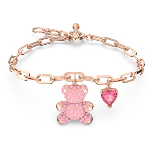 Браслет, Розовый, Покрытие оттенка розового золота Teddy Swarovski
