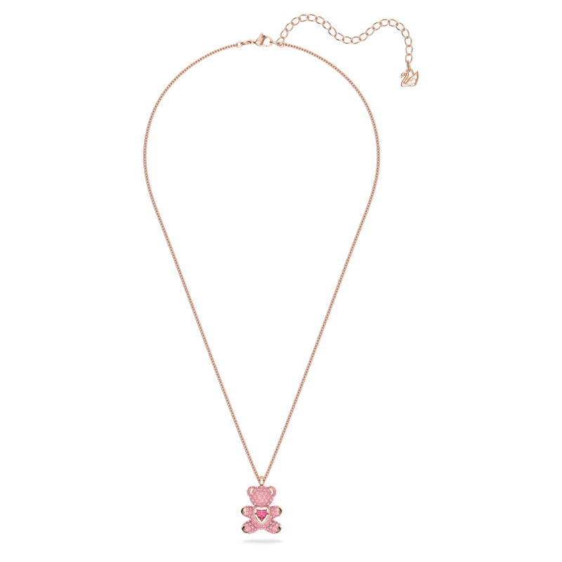 Kulons, Rozā, Rozā zelta toņa pārklājums Teddy Swarovski 5