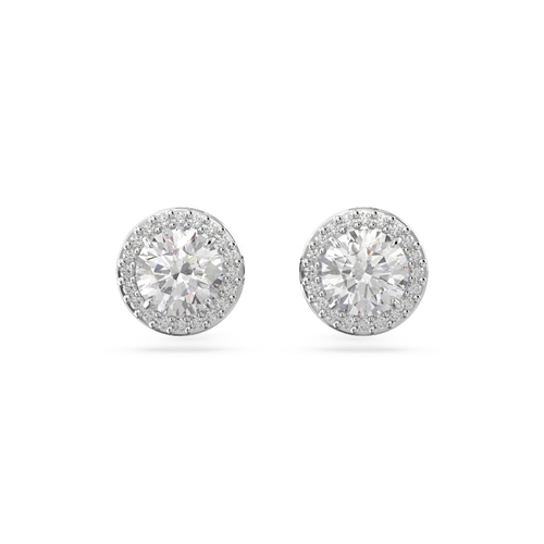 Nagliņauskari, Apaļais griezums, Pavé, Balts, Rodija pārklājums Una Swarovski