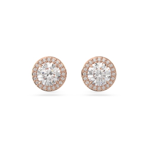 Nagliņauskari, Apaļais griezums, Pavé, Balts, Rozā zelta toņa pārklājums Una Swarovski
