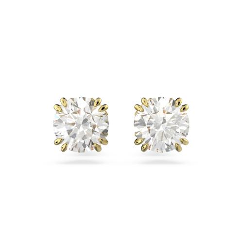 Nagliņauskari, Apaļais griezums, Balts, Zelta toņa pārklājums Stilla Swarovski