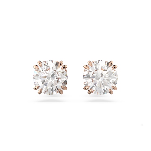 Nagliņauskari, Apaļais griezums, Balts, Rozā zelta toņa pārklājums Stilla Swarovski