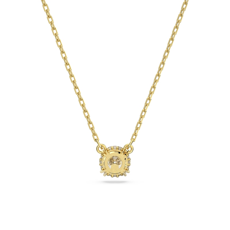 Kulons, Apaļais griezums, Balts, Zelta toņa pārklājums Stilla Swarovski 4