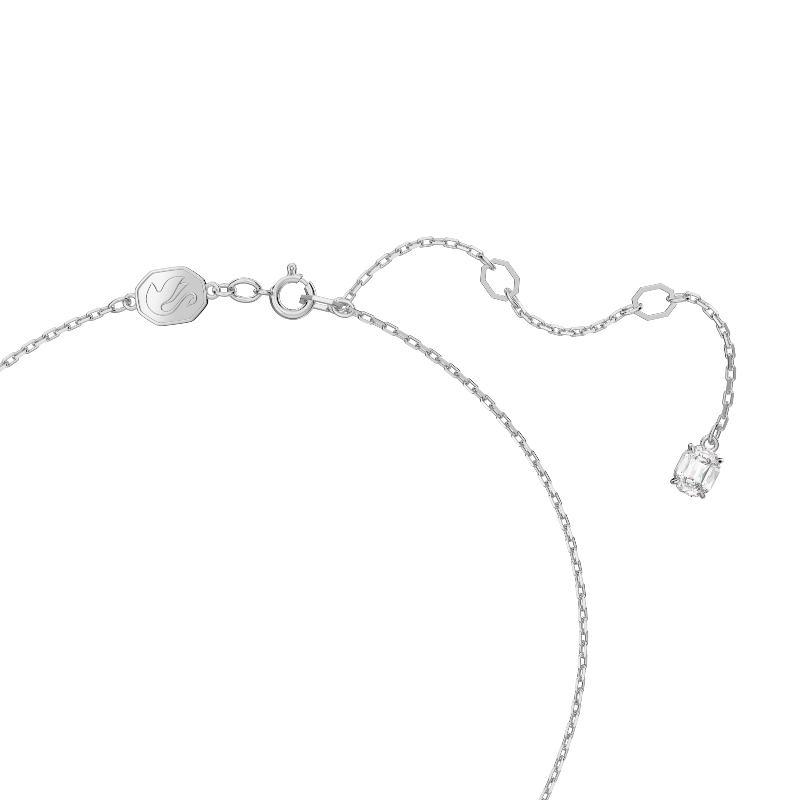 Kulons, Apaļais griezums, Pavé, Balts, Rodija pārklājums Una Swarovski 3