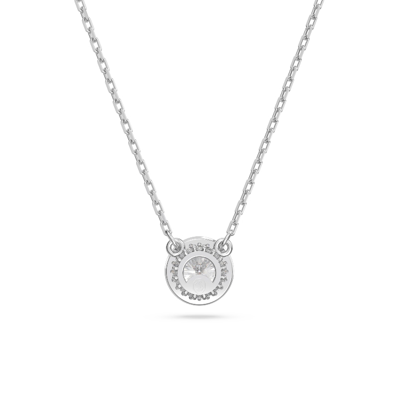 Kulons, Apaļais griezums, Pavé, Balts, Rodija pārklājums Una Swarovski 4