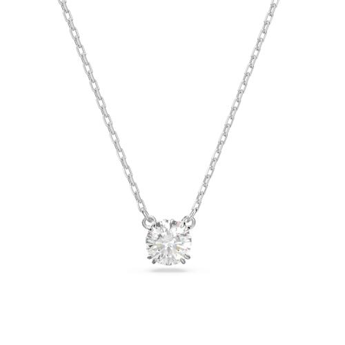 Kulons, Apaļais griezums, Balts, Rodija pārklājums Stilla Swarovski