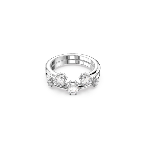 Cocktail ring, Rhodium shiny, White