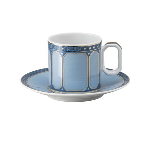 Espresso cup and saucer, Blue 0,08 l Signum Swarovski x Rosenthal