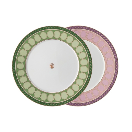 Set plates, Multicolored 2 pcs. 23 cm Signum Swarovski x Rosenthal