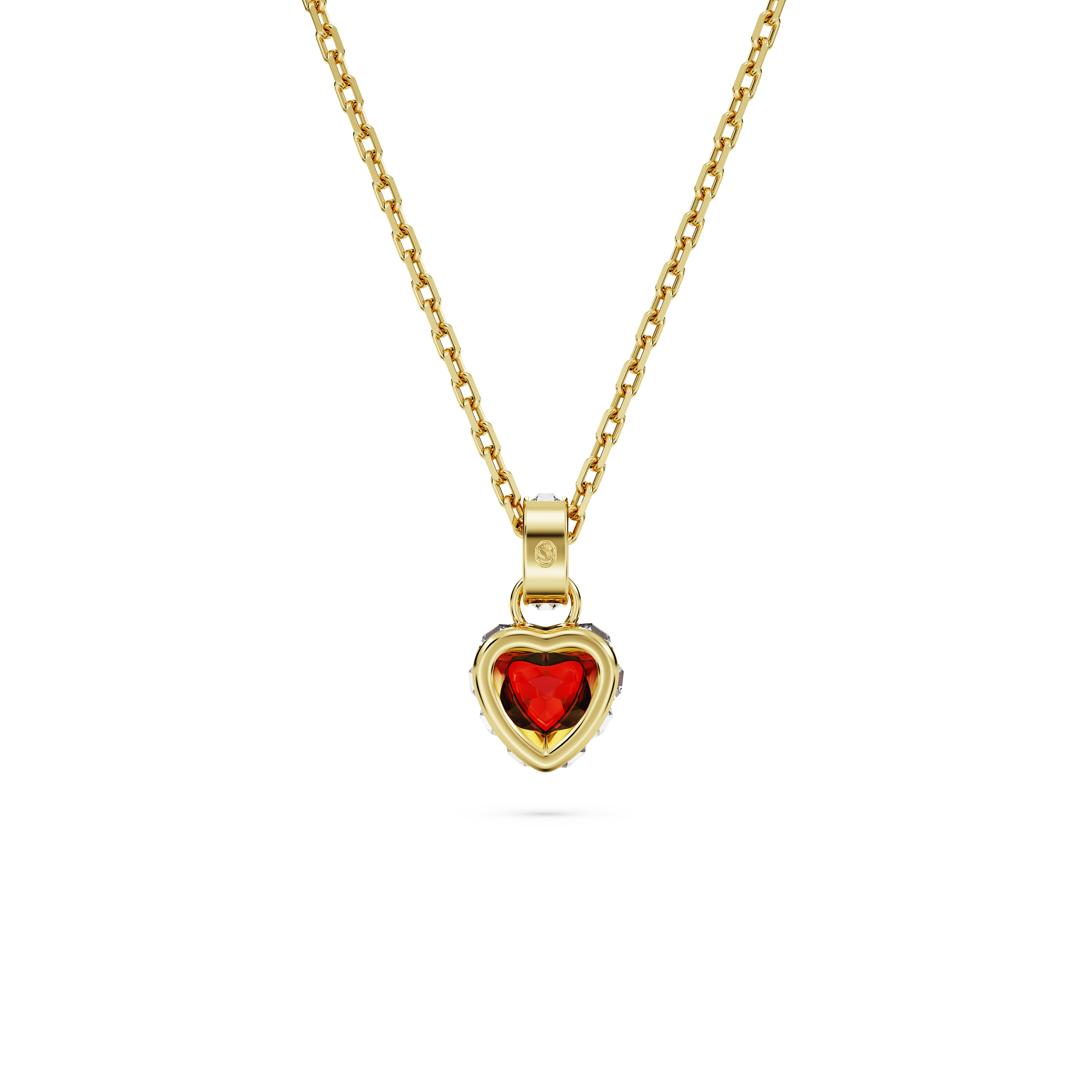 Kulons, Sirds, Sarkans, Zelta toņa pārklājums Chroma Swarovski 4