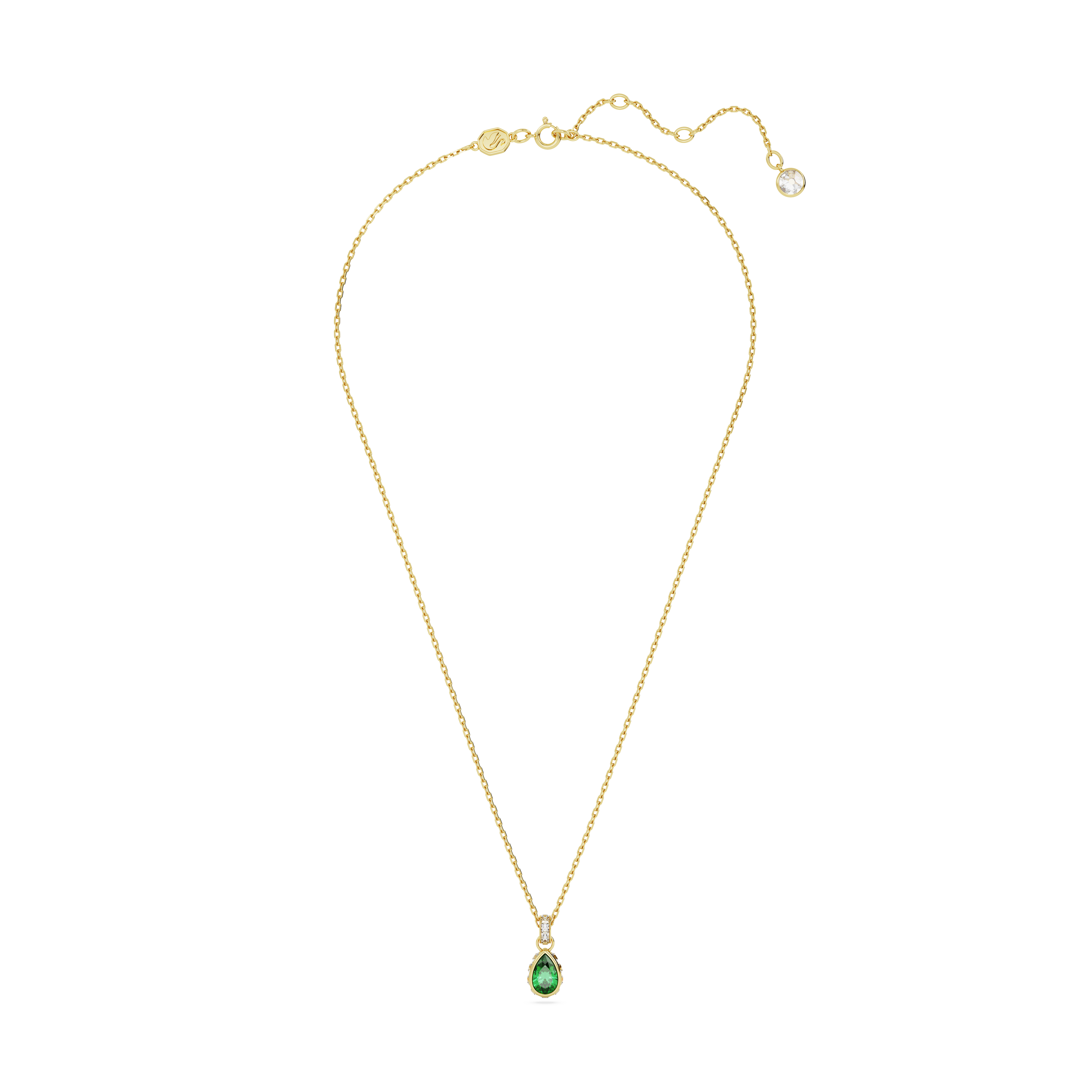 Kulons, Pērļu griezuma kristāli, Zaļais, Zelta toņa pārklājums Chroma Swarovski 2