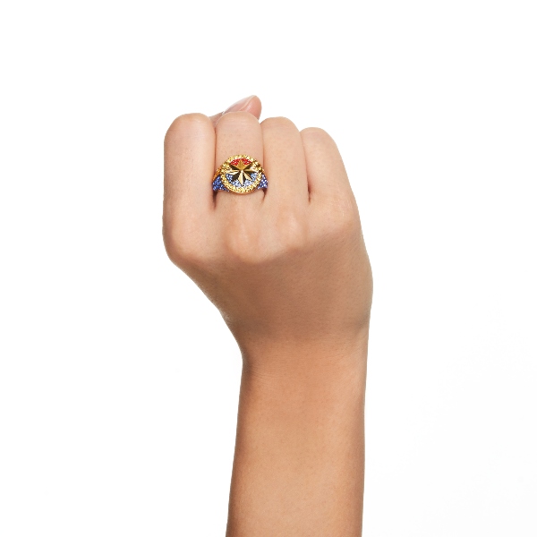 Gredzens, Daudzkrāsainu, Zelta toņa pārklājums Swarovski 2