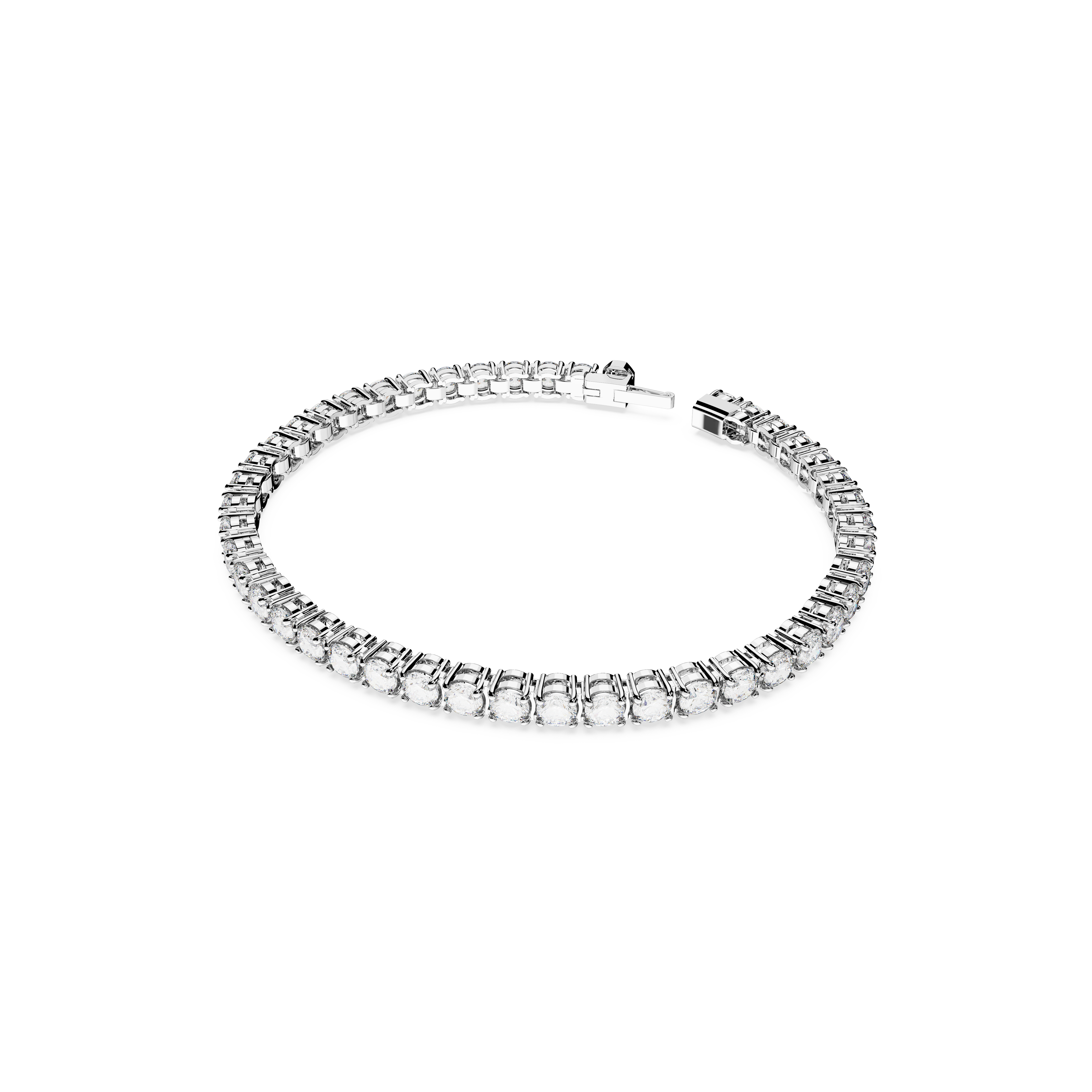 Rokassprādze, Apaļais griezums, Balts, Rodija pārklājums Matrix Swarovski 2