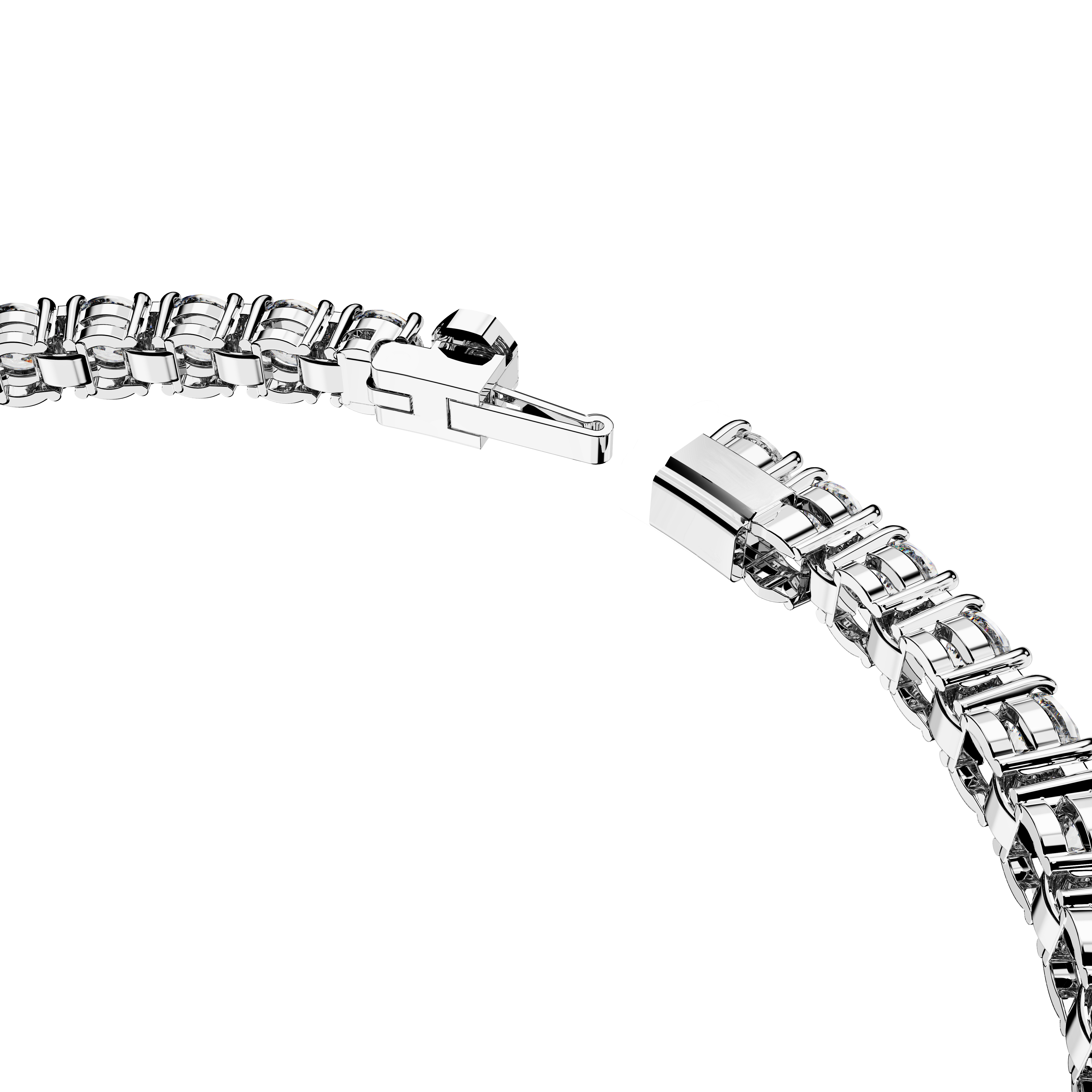 Rokassprādze, Apaļais griezums, Balts, Rodija pārklājums Matrix Swarovski 3