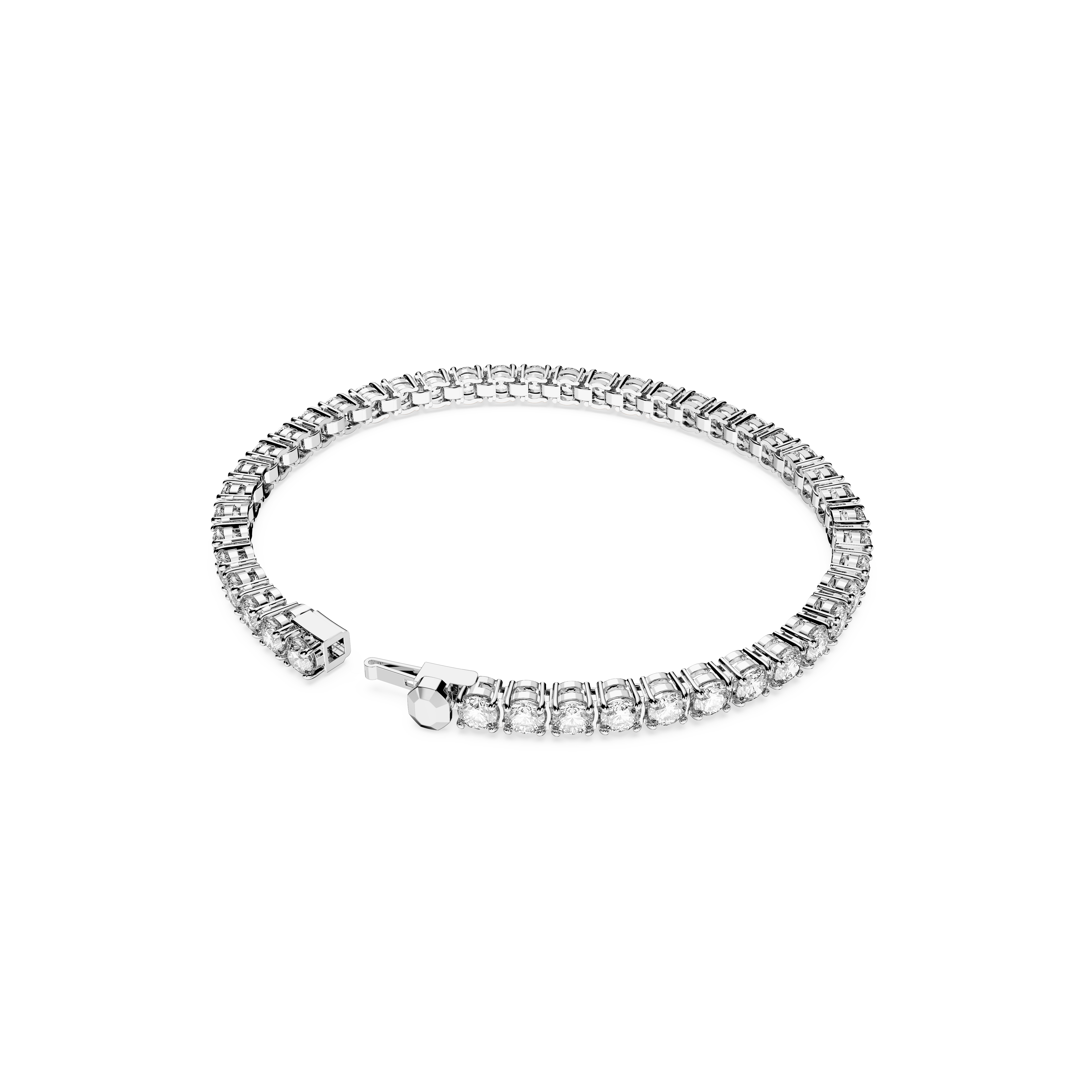 Rokassprādze, Apaļais griezums, Balts, Rodija pārklājums Matrix Swarovski 4