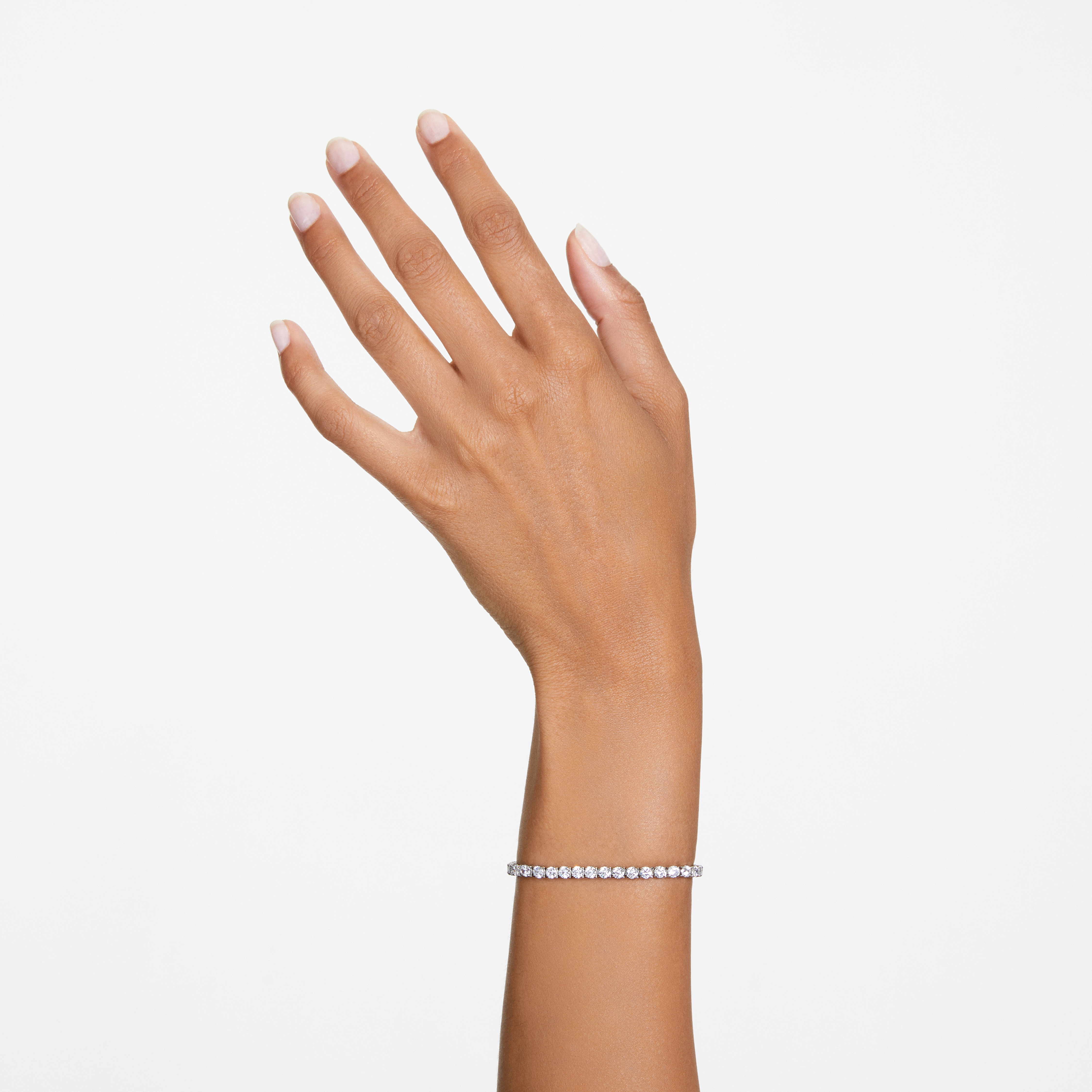 Rokassprādze, Apaļais griezums, Balts, Rodija pārklājums Matrix Swarovski 5