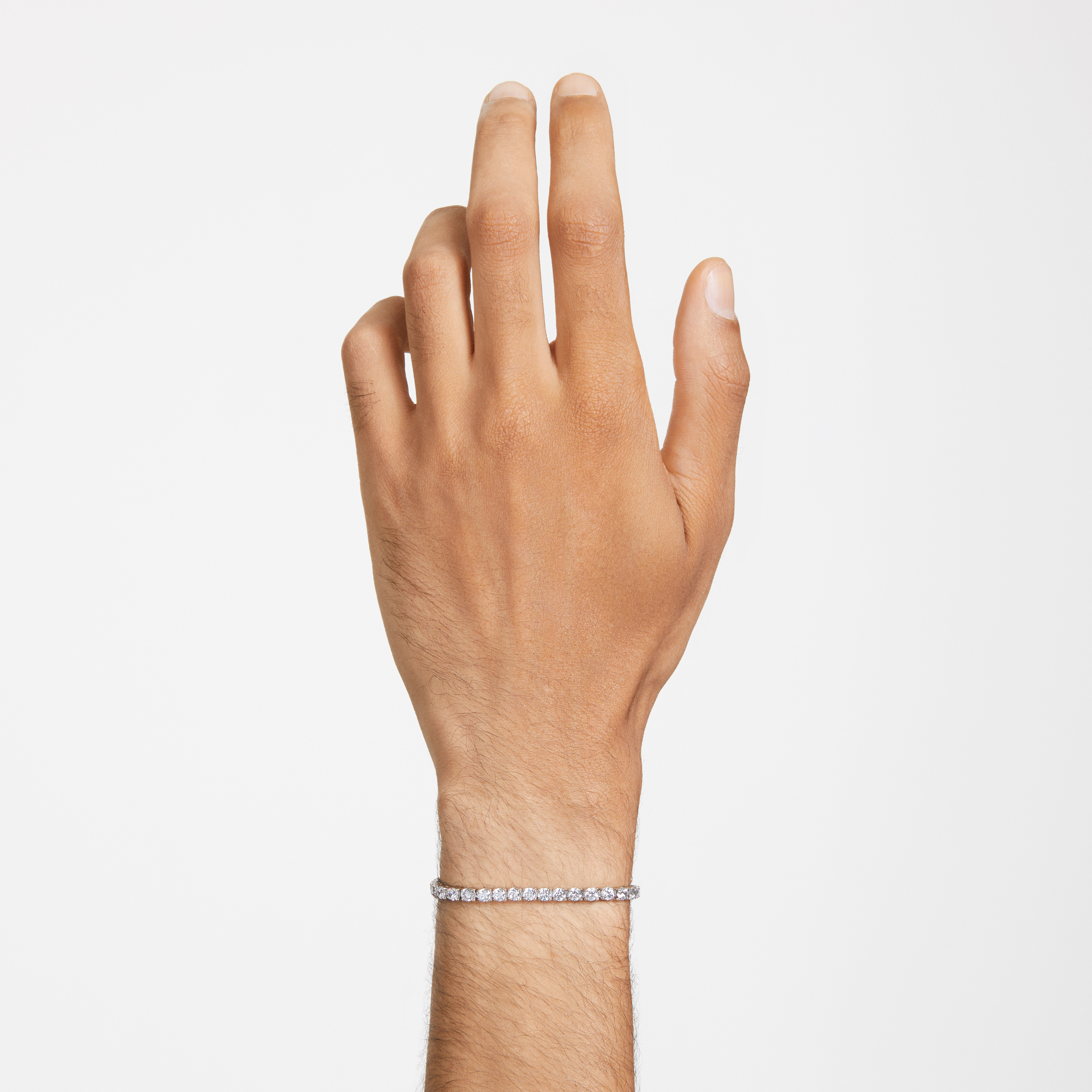 Rokassprādze, Apaļais griezums, Balts, Rodija pārklājums Matrix Swarovski 7