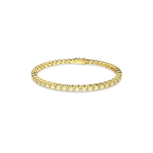 Bracelet, Round cut, Yellow, Gold-tone plated