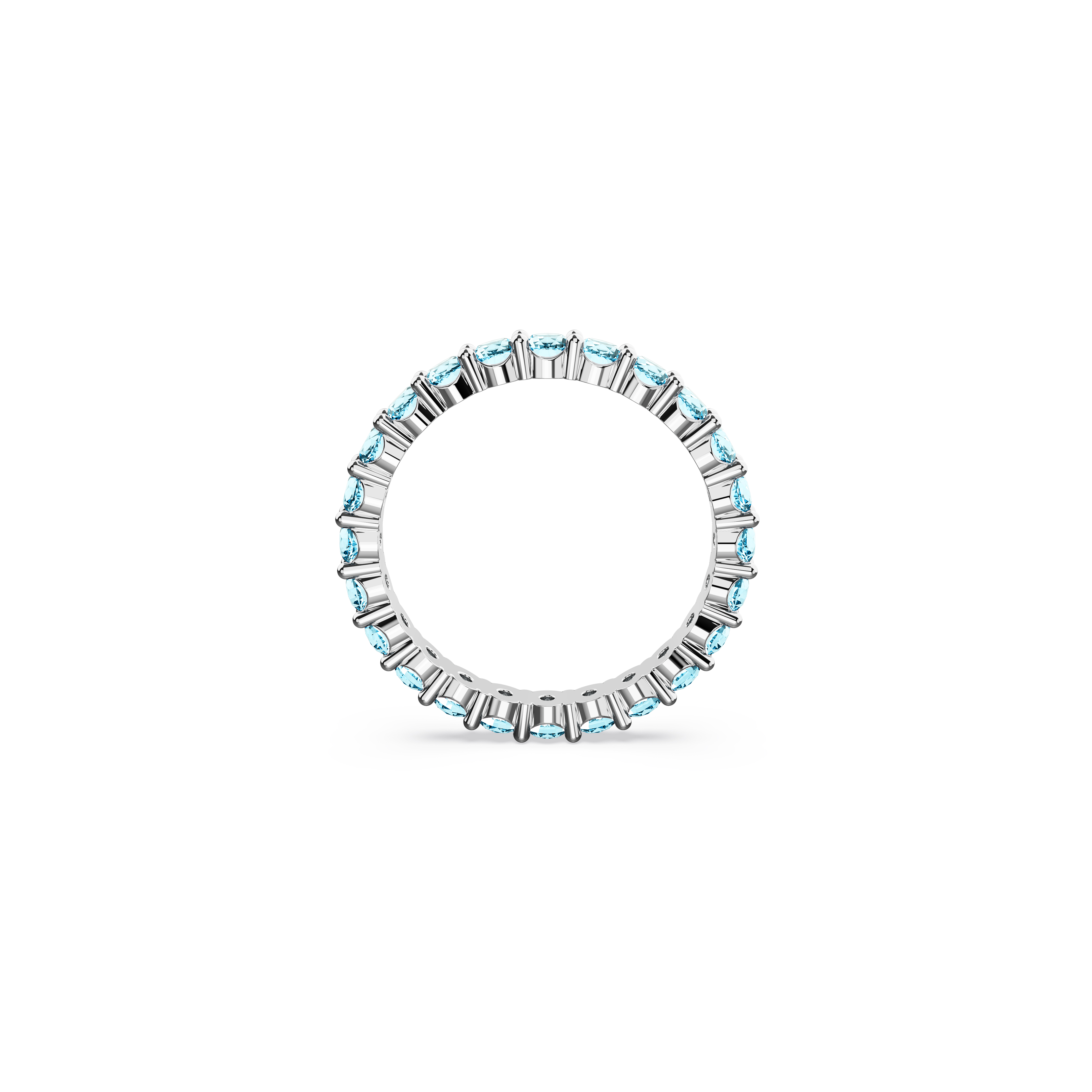 Gredzens, Apaļais griezums, Zils, Rodija pārklājums Matrix Swarovski 4