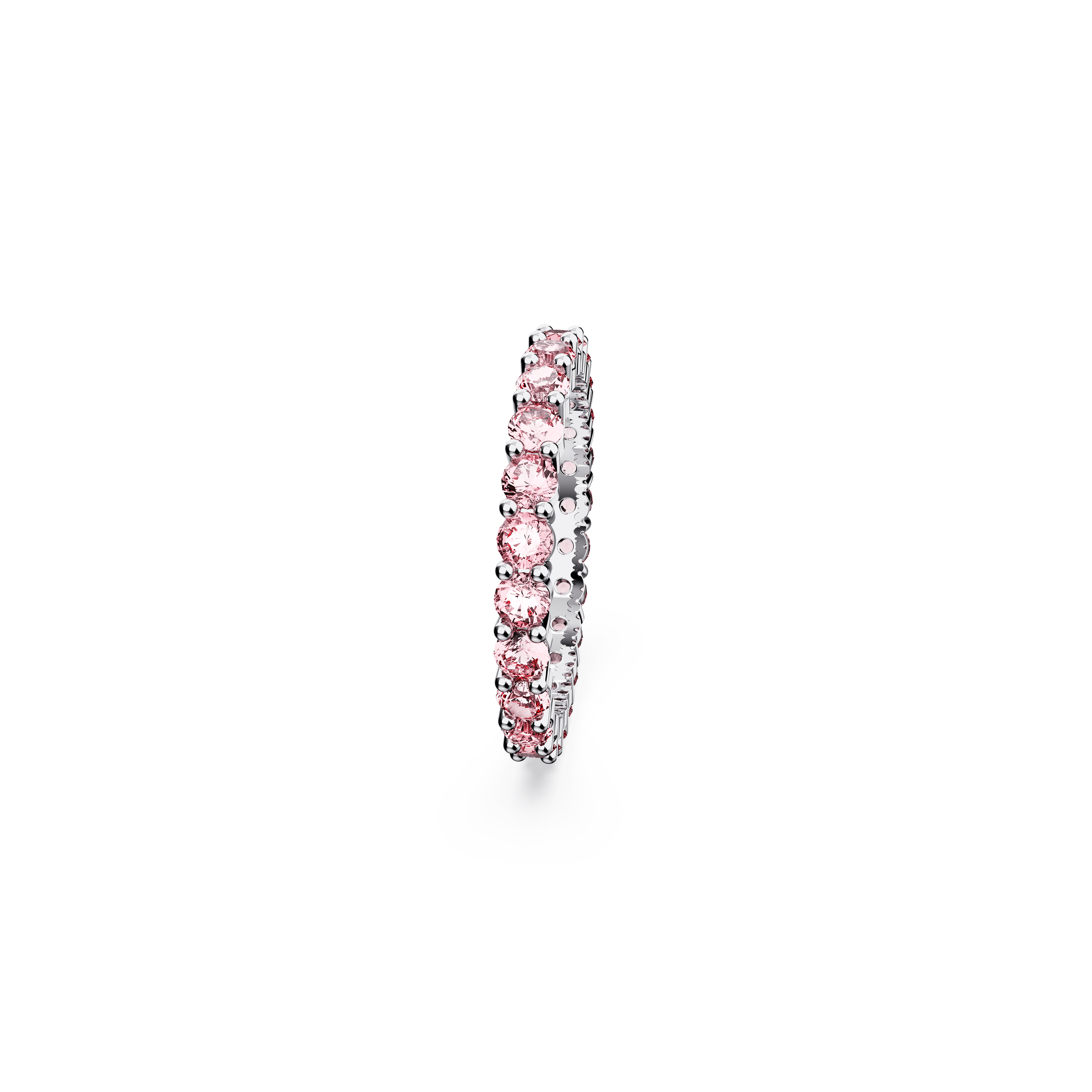 Gredzens, Apaļais griezums, Rozā, Rodija pārklājums Matrix Swarovski 3