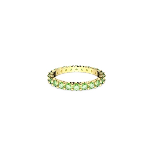 Кольцо, Круглая огранка, Зеленое, Покрытие оттенка золота Matrix Tennis Swarovski