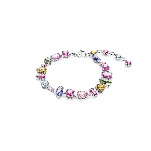 Браслет, Разные огранки, разноцветный, Родиевое покрытие Gema Swarovski 2
