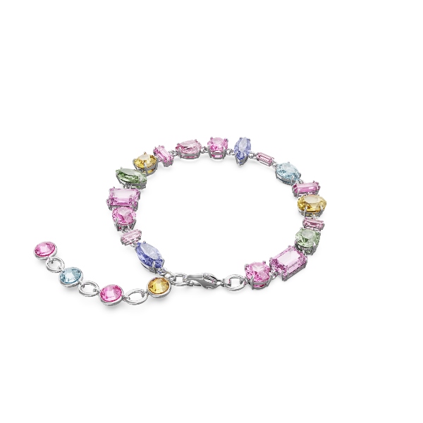 Браслет, Разные огранки, разноцветный, Родиевое покрытие Gema Swarovski 4