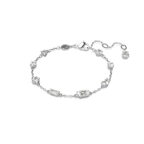 Браслет, Белый, Родиевое покрытие Mesmera Swarovski