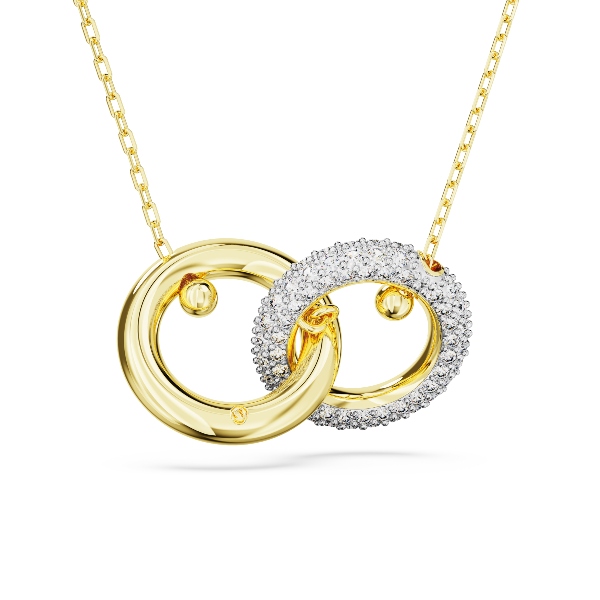 Kulons, Vīta cilpa, Balts, Zelta toņa parklājums Dextera Swarovski 4