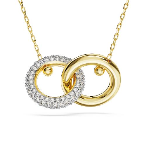 Kulons, Vīta cilpa, Balts, Zelta toņa parklājums Dextera Swarovski
