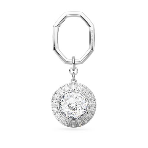 Брелок, Круглая огранка, Родиевое покрытие Lucent Swarovski