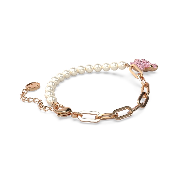 Браслет, Медведь, Розовый, Покрытие оттенка розового золота Teddy Swarovski 4