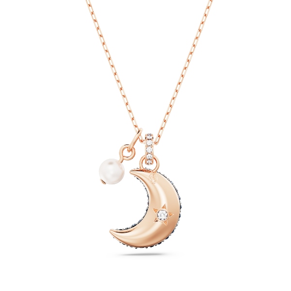 Kulons, Mēness, Daudzkrāsains, Rozā zelta toņa pārklājums Sublima Swarovski 4
