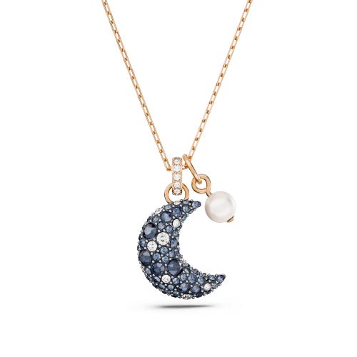 Kulons, Mēness, Daudzkrāsains, Rozā zelta toņa pārklājums Sublima Swarovski