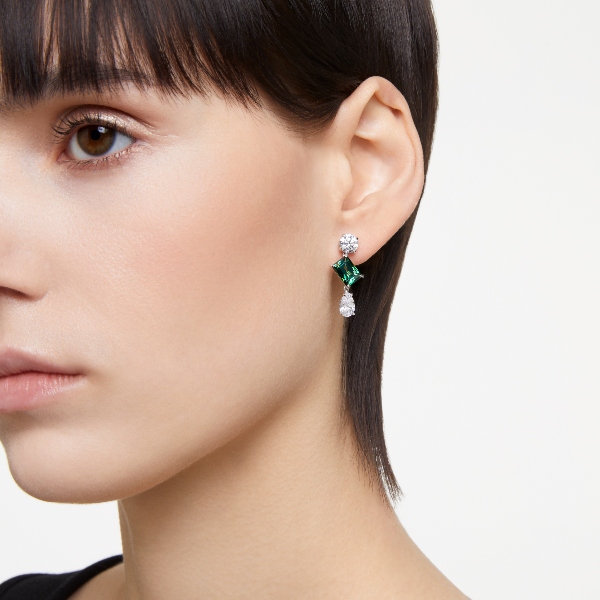 Nokarenie auskari, Jaukti griezumi, Zils, Rodija pārklājums Mesmera Swarovski 5