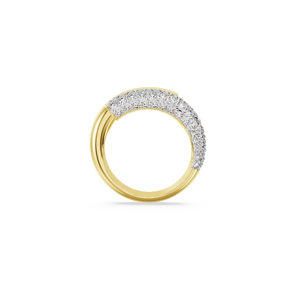 Kokteiļgredzens, Balts, Zelta toņa parklājums Dextera Swarovski 4
