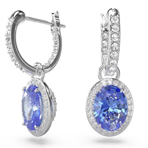 Серьги-подвески, Синие, Родиевое покрытие Una Angelic Swarovski