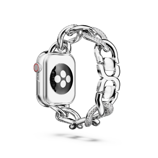 Ремешок-цепочка для Apple Watch, Серебристый оттенок, Нержавеющая сталь Sparkling Chain Swarovski 5