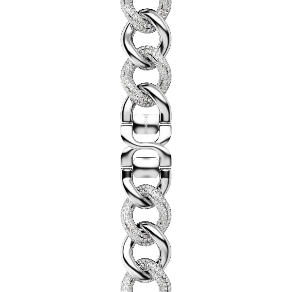 Ремешок-цепочка для Apple Watch, Серебристый оттенок, Нержавеющая сталь Sparkling Chain Swarovski 6