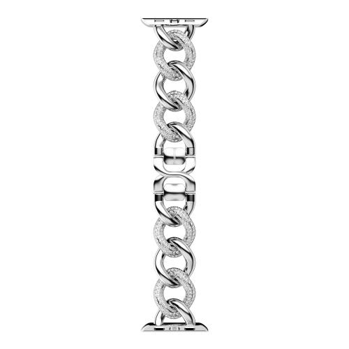 Ремешок-цепочка для Apple Watch, Серебристый оттенок, Нержавеющая сталь Sparkling Chain Swarovski